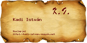Kadi István névjegykártya